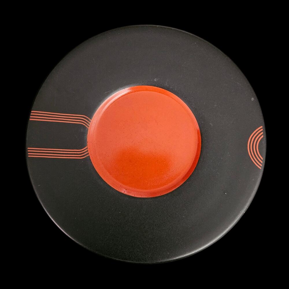 IKEA Black Red Orange Geometric Salad Dessert Plates Set of 2 Thailand